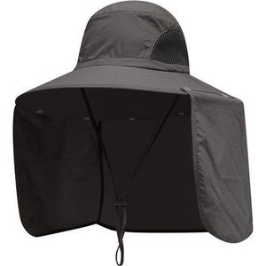 Sun Blocker Hats Outdoor Sun Protection Fishing Cap with NeckFlap Large Brim Hat